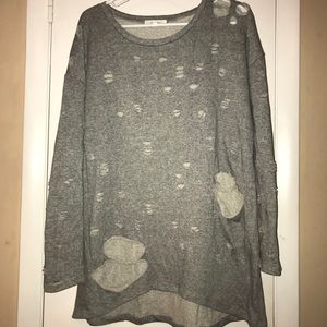 New w/o tags oversized distressed sweatshirt
